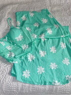 Gingham Floral Slip Dress